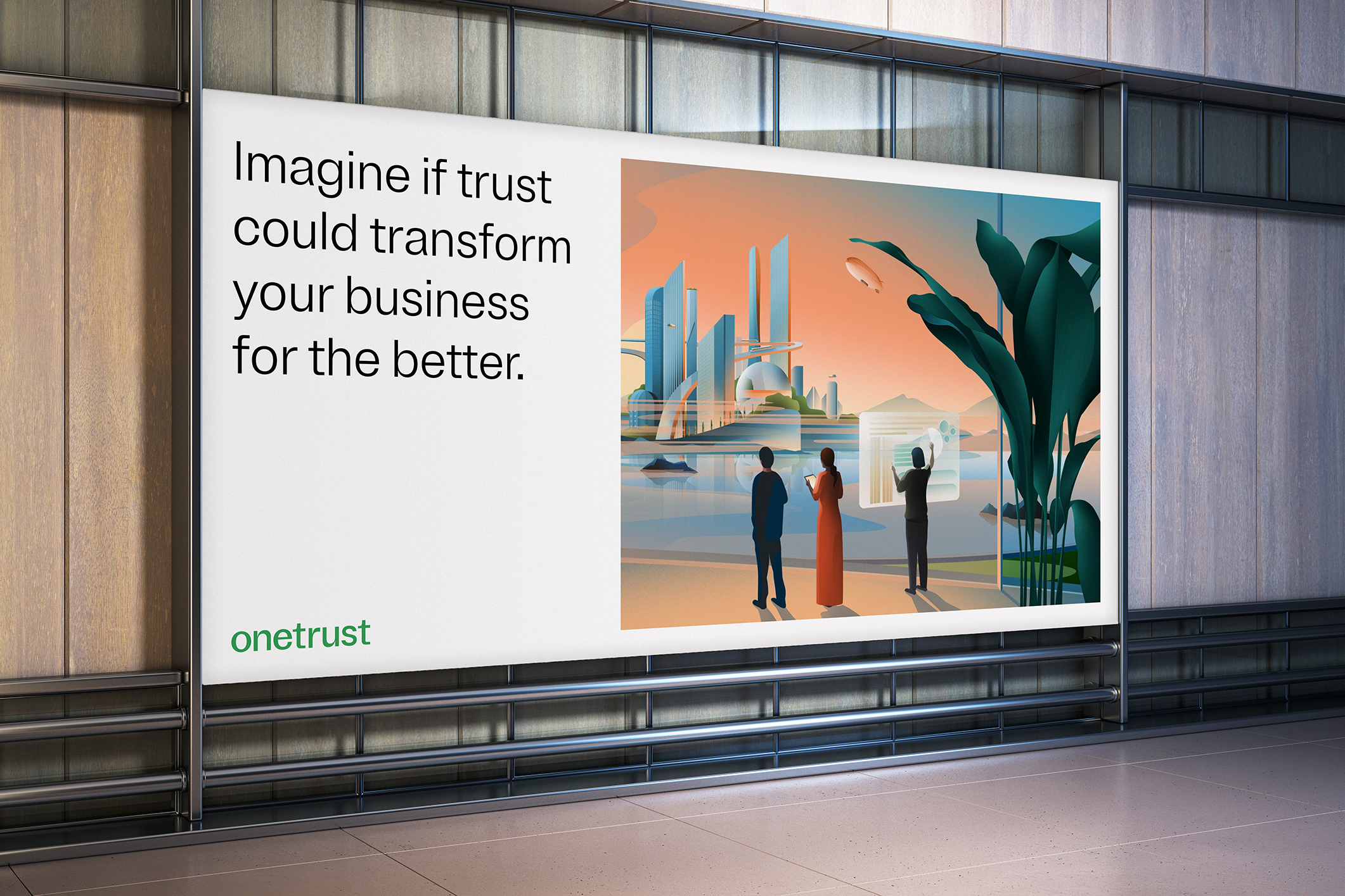 Public display with an illustration